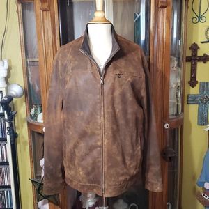 MENS REMY 100% LAMB LEATHER SINGLE COLLAR BOMBER JACKET LIKE NEW SZ 42